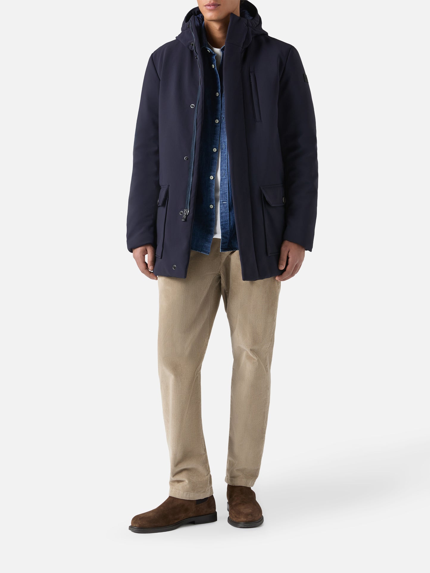 Cappotto con cappuccio Duke blu navy