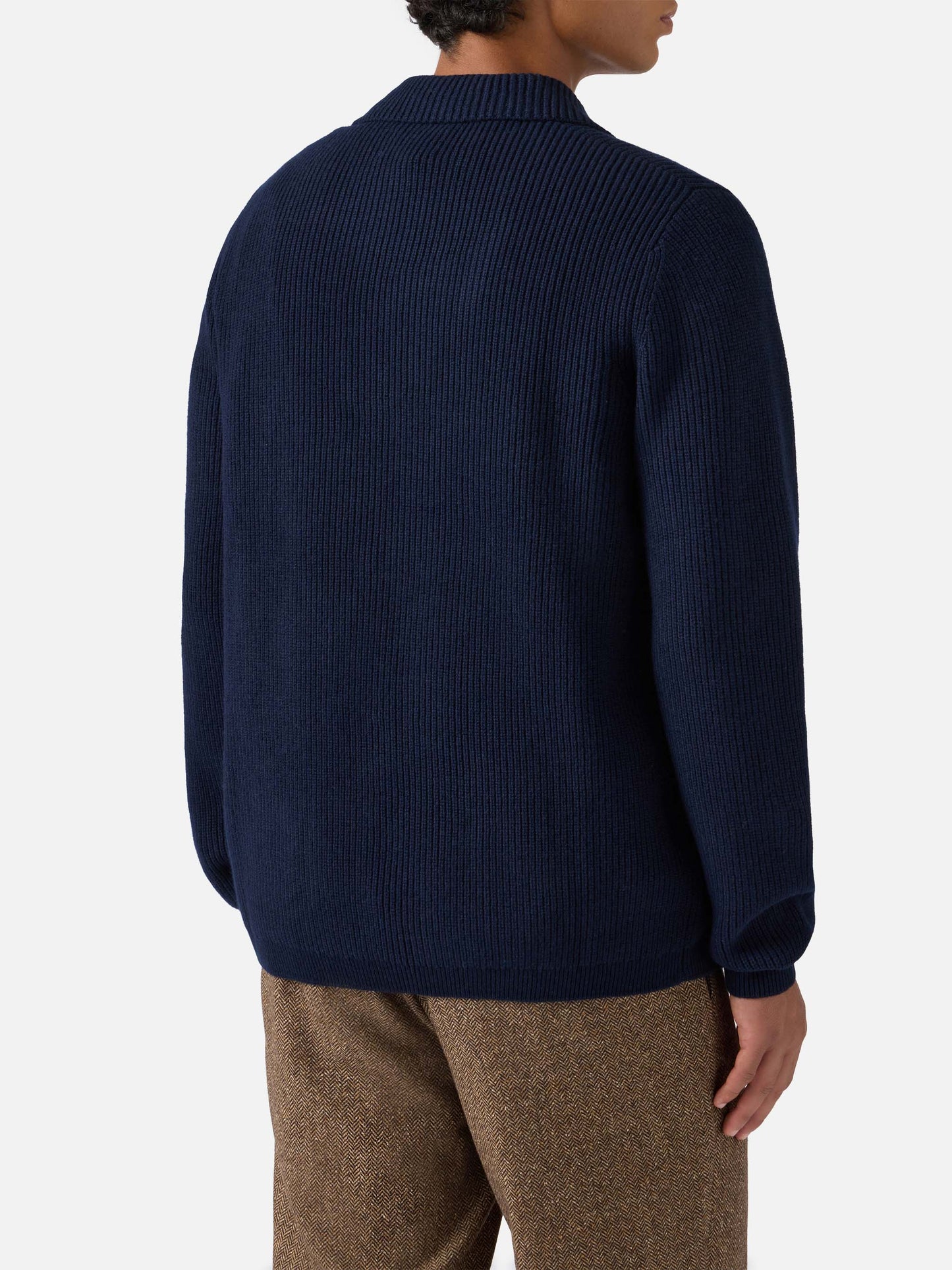 Blazer Eaton in lana blu notte