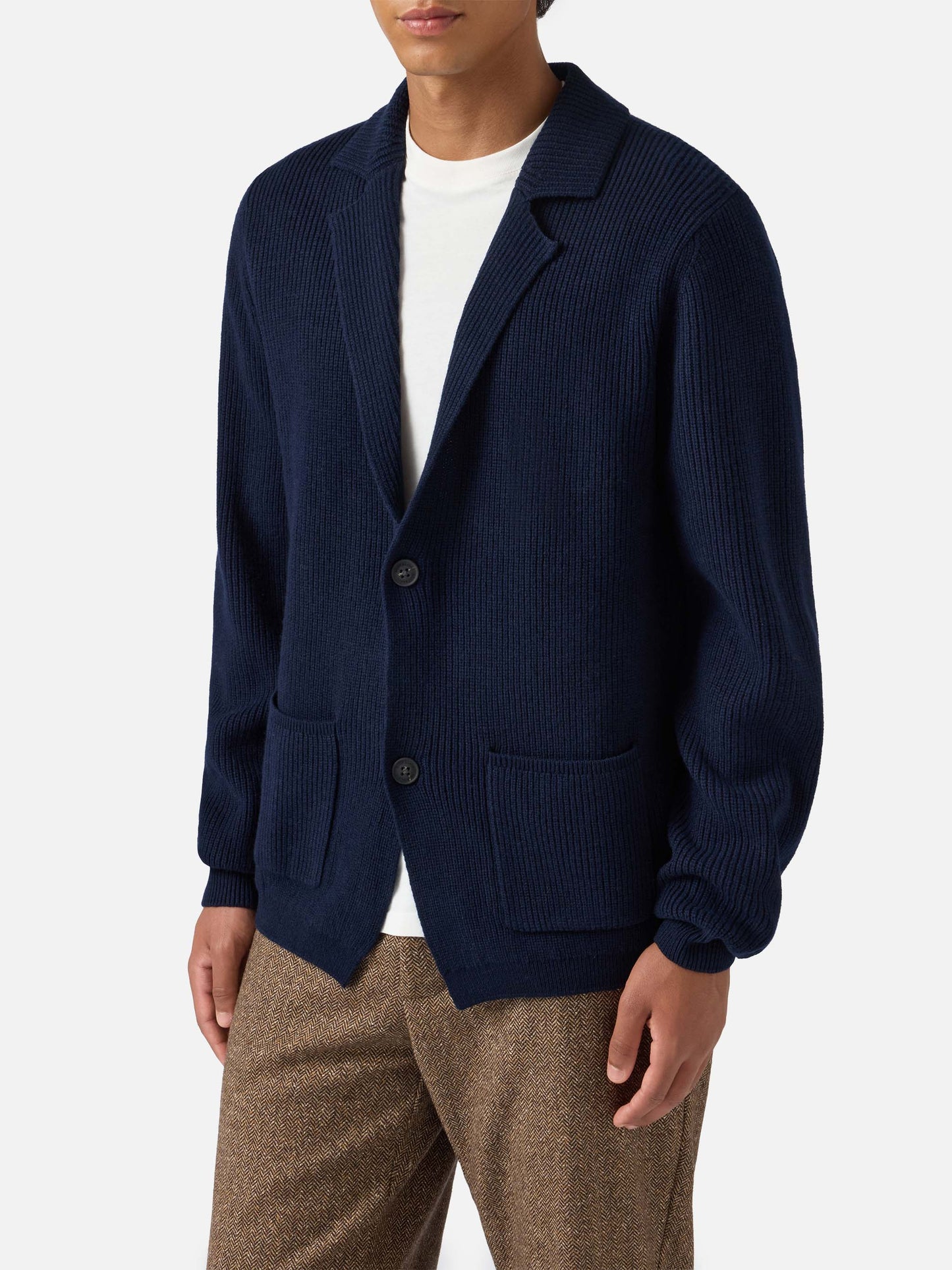 Blazer Eaton in lana blu notte