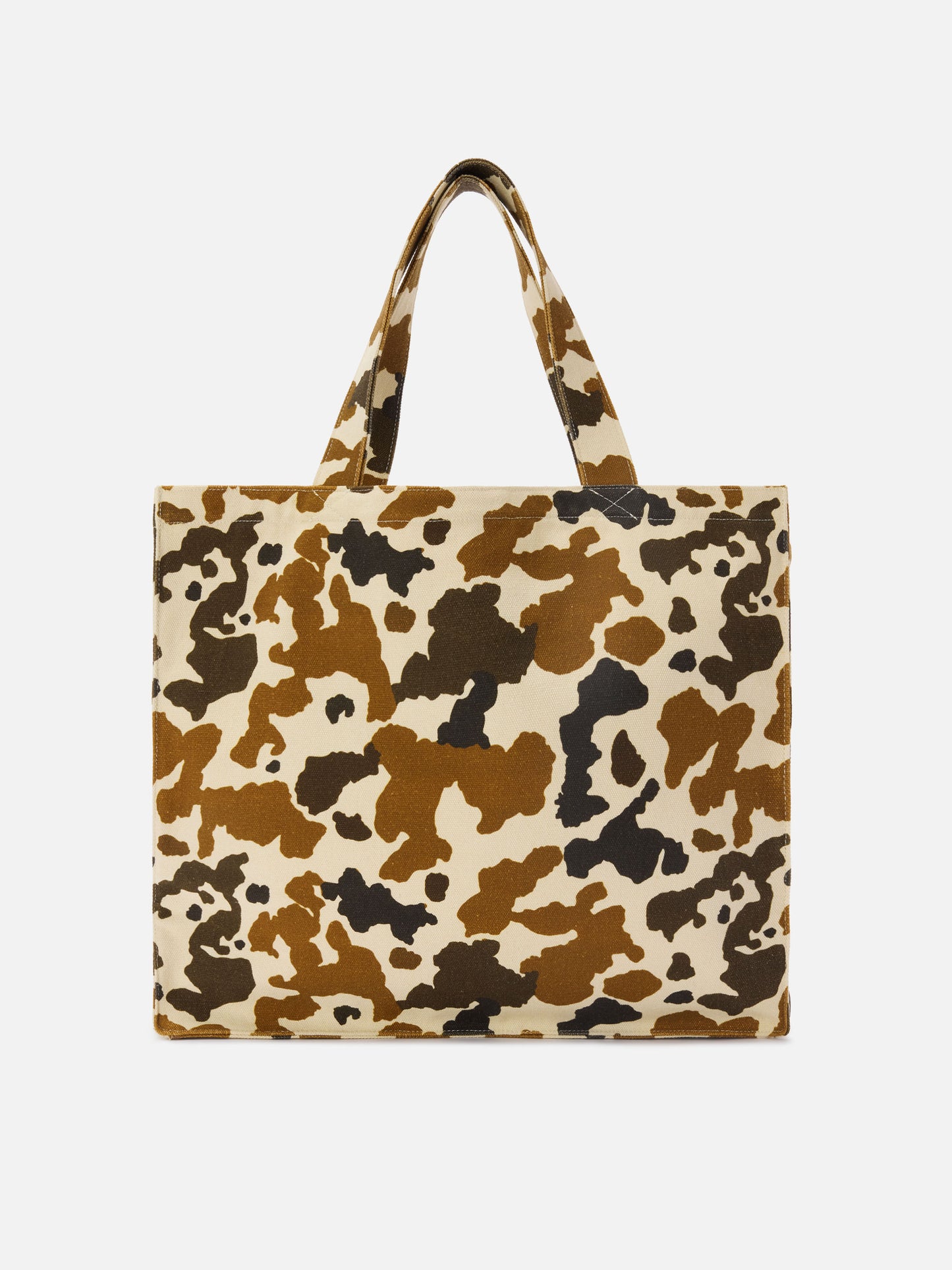 Borsa Essential in canvas con stampa muccata e logo stampato