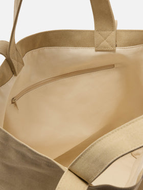Essential Beach beige cotton tote bag with embroidered logo
