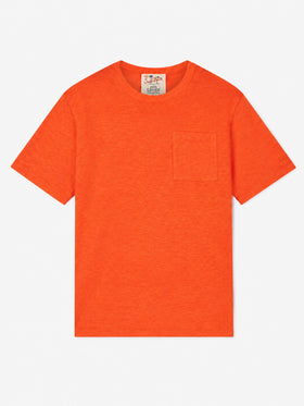 Orangefarbenes Ecstasea T-Shirt aus Leinen 