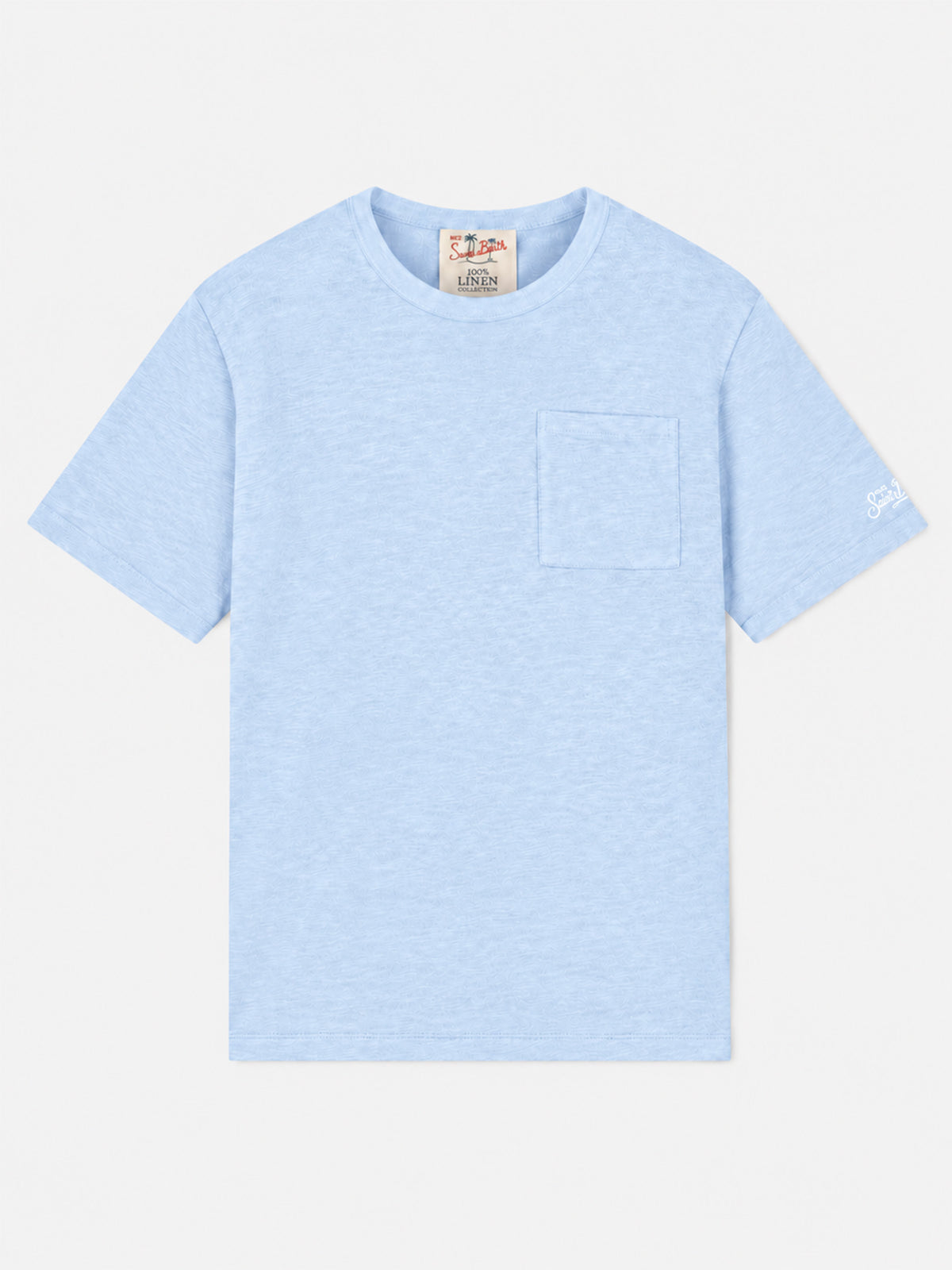 Camiseta de jersey de lino azul claro Ecstasea 