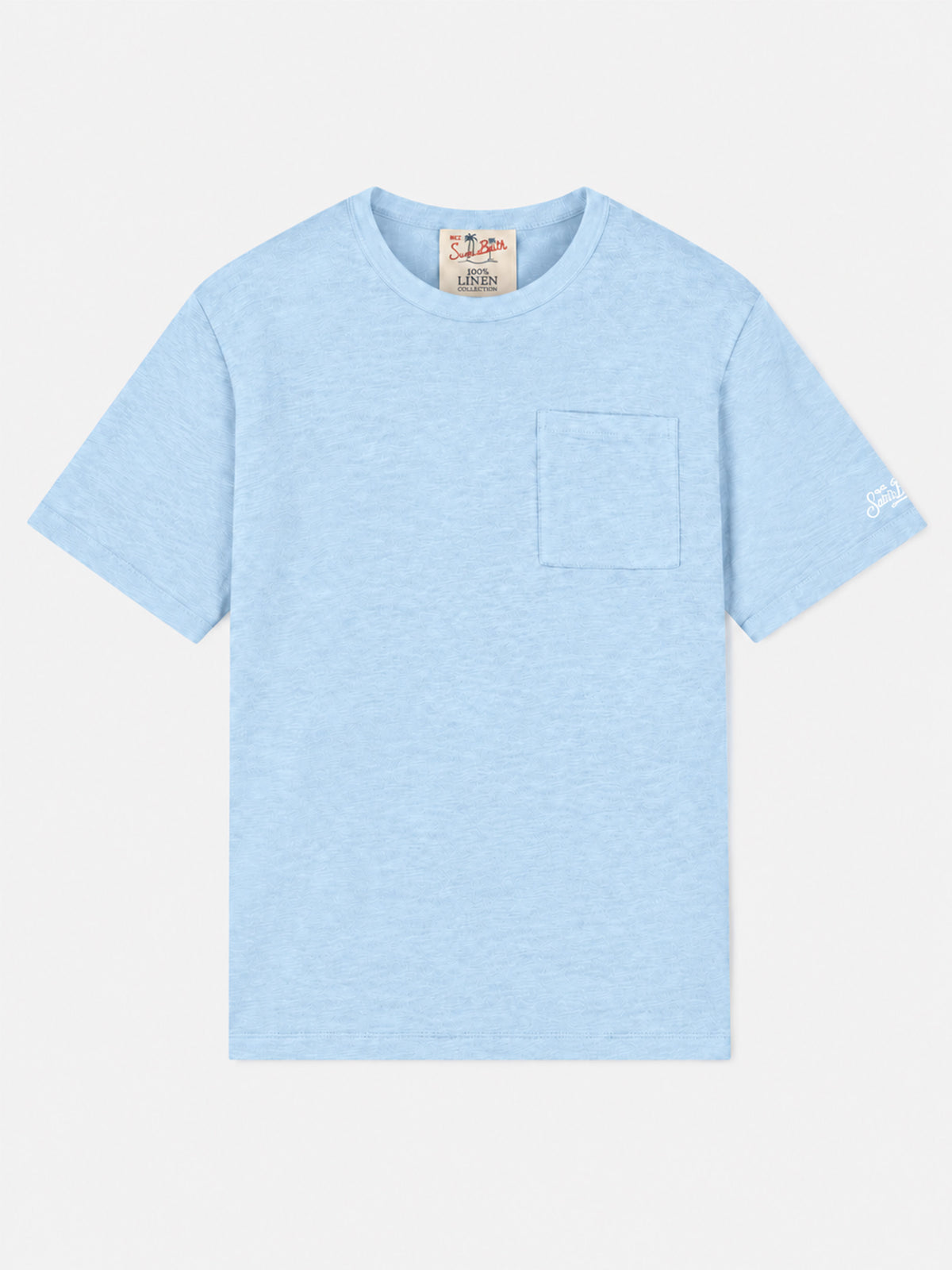 Camiseta Ecstasea de lino azul claro 