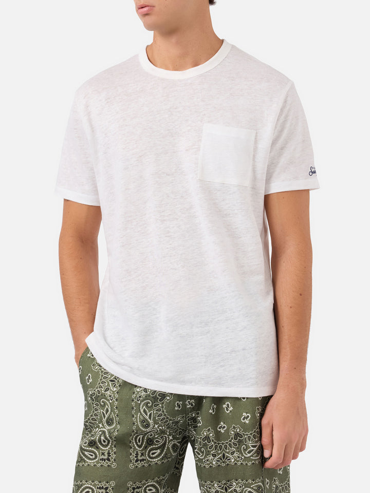 T-shirt Ecstasea en jersey de lin off-white 