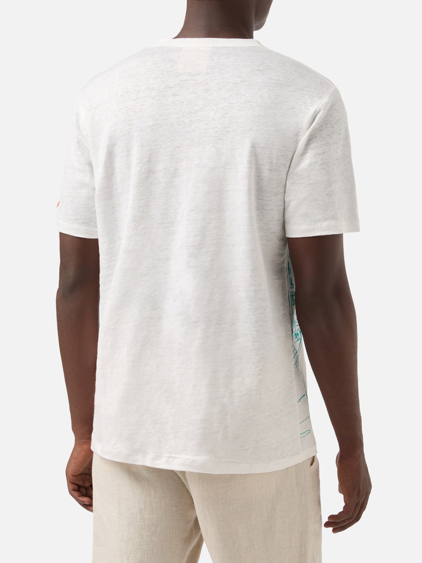 T-shirt Ecstasea in lino jersey con stampa Cannes