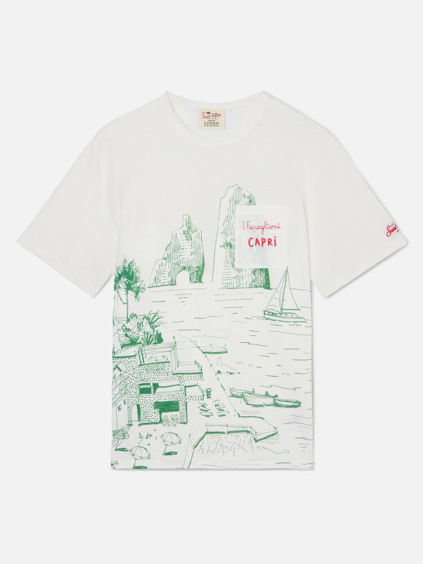 T-shirt en jersey de lin Ecstasea avec imprimé Capri 