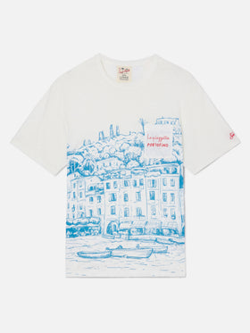 T-shirt Ecstasea in lino jersey con stampa Portofino