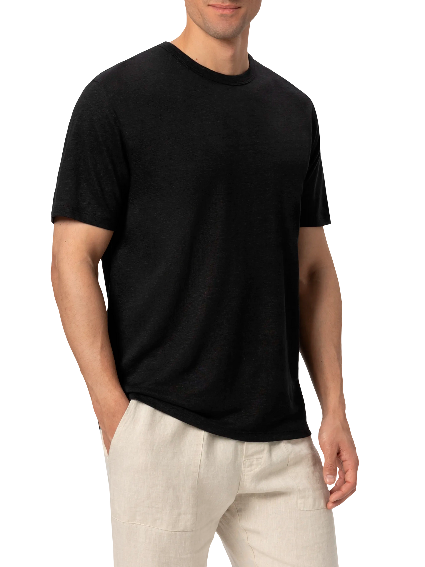 Black linen jersey t-shirt Ecstasea