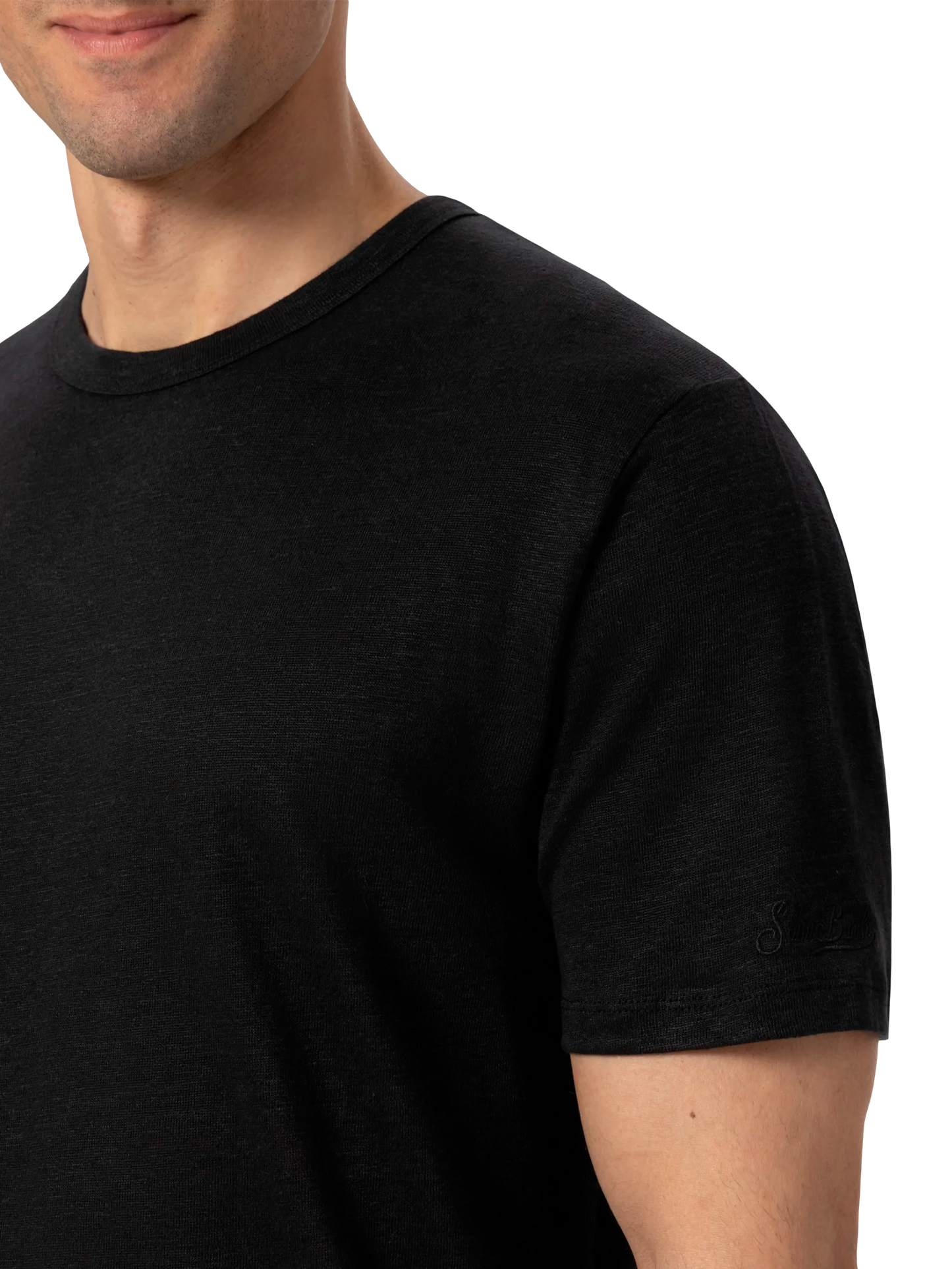 Black linen jersey t-shirt Ecstasea
