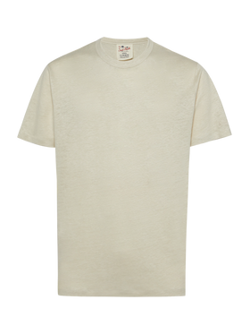 Cremefarbenes T-Shirt aus Leinenjersey Ecstasea