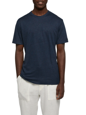 Navy blue linen jersey t-shirt Ecstasea