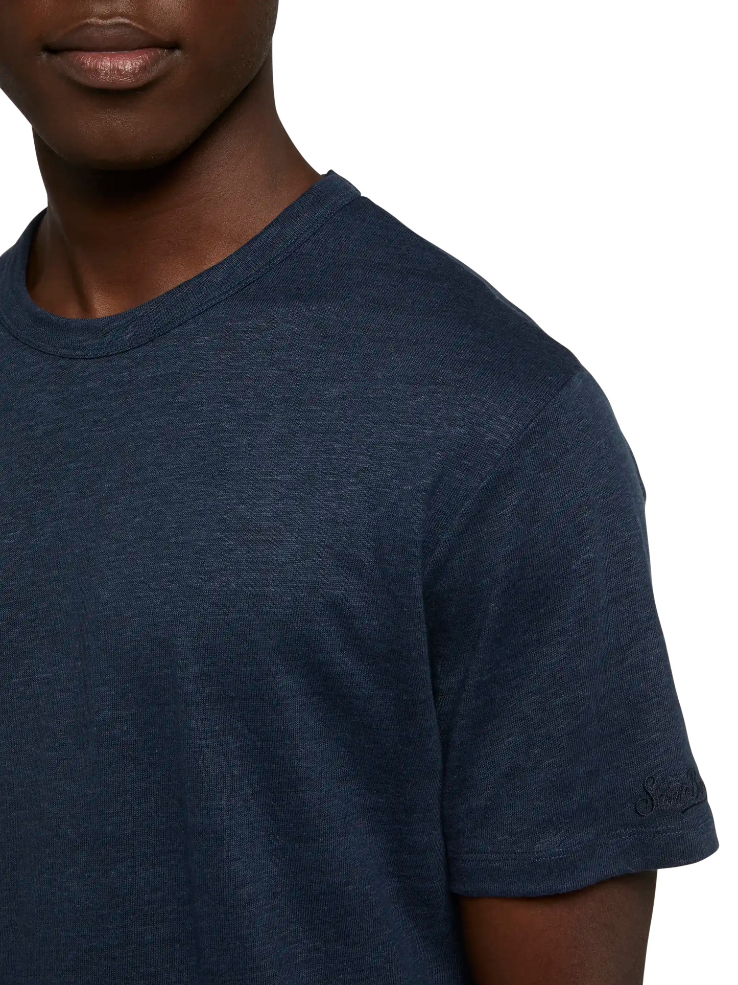 Navy blue linen jersey t-shirt Ecstasea