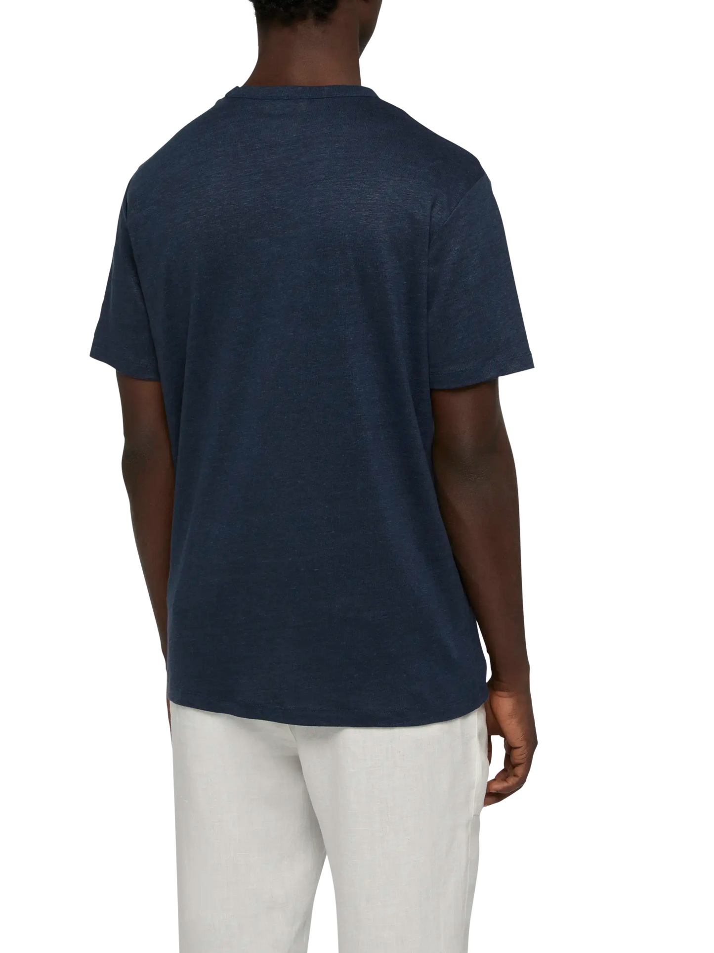 Navy blue linen jersey t-shirt Ecstasea