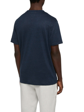 Navy blue linen jersey t-shirt Ecstasea