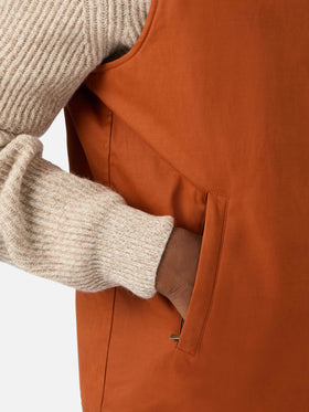 Gilet Edgar orange ciré avec doublure teddy 