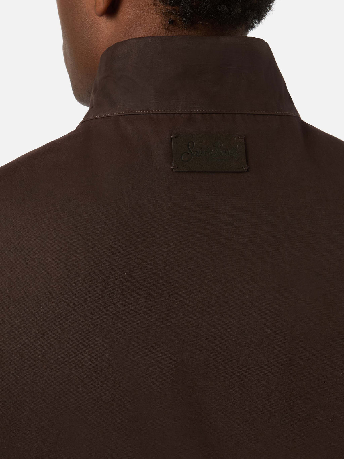 Brown Edgar waxed vest with teddy lining