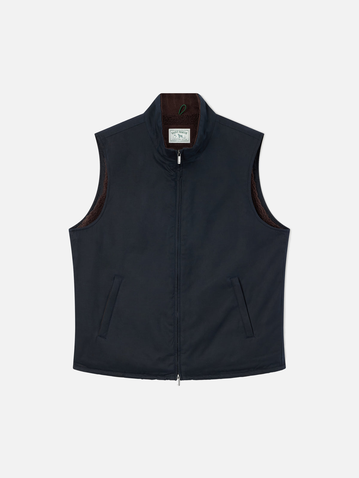 Chaleco encerado Edgar Navy blue con forro teddy 