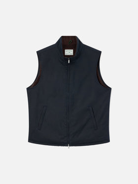 Chaleco encerado Edgar Navy blue con forro teddy 