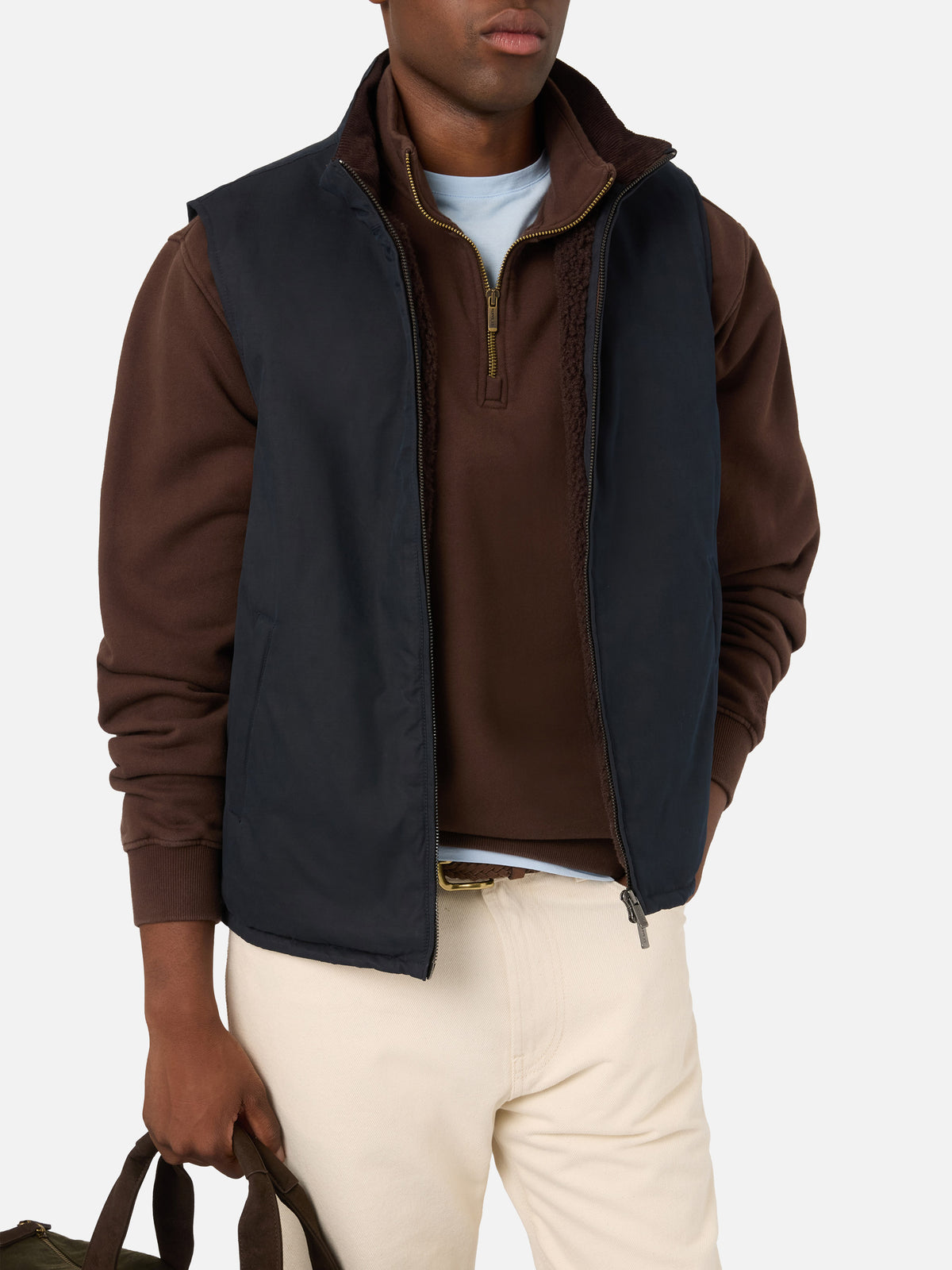 Gilet blu navy cerato Edgar con fodera in teddy