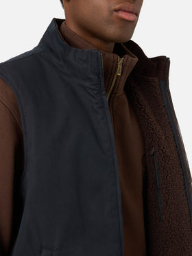 Gilet blu navy cerato Edgar con fodera in teddy