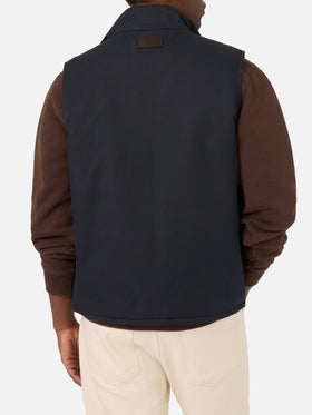 Gilet blu navy cerato Edgar con fodera in teddy