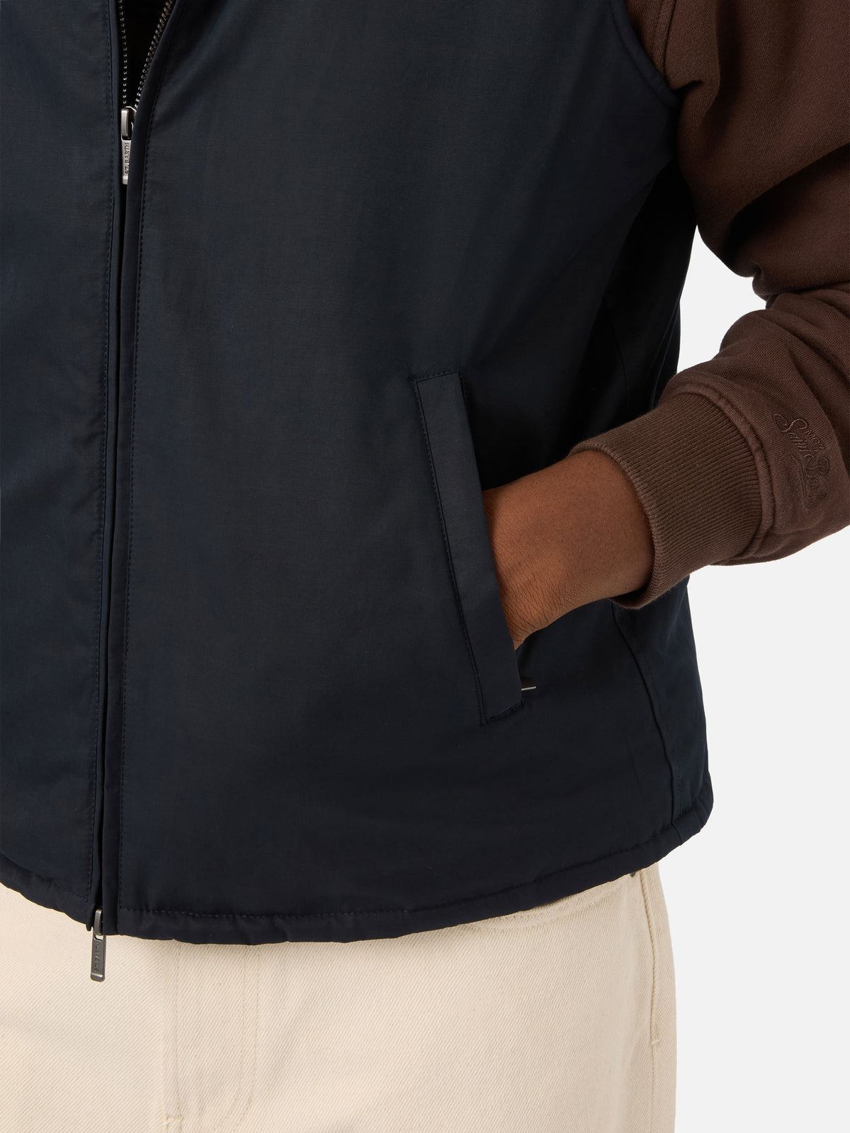 Gilet blu navy cerato Edgar con fodera in teddy