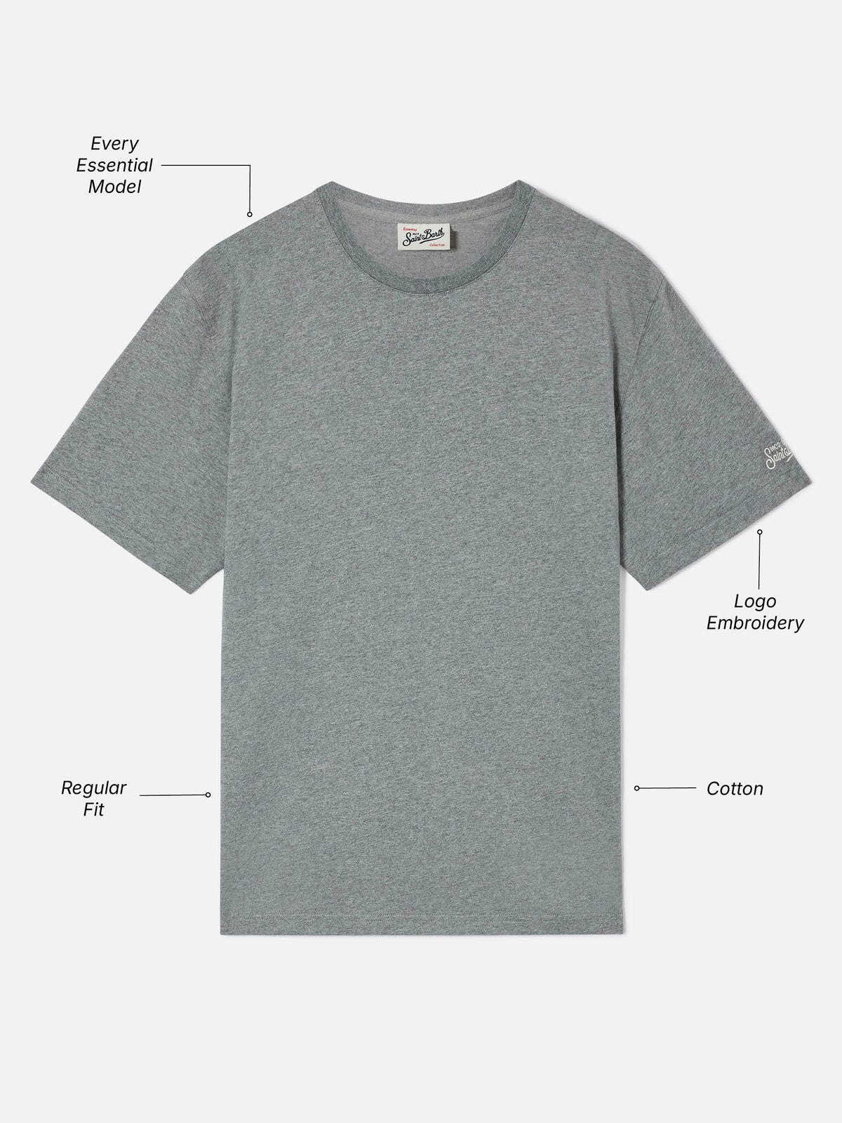 Chaque t-shirt en coton gris 