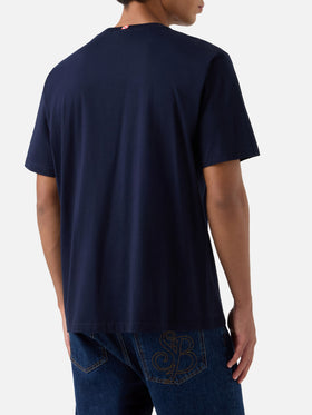 Marineblaues blue T-Shirt aus reiner Baumwolle 