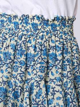 Minifalda con volantes en voile de seda para mujer Eivissa 