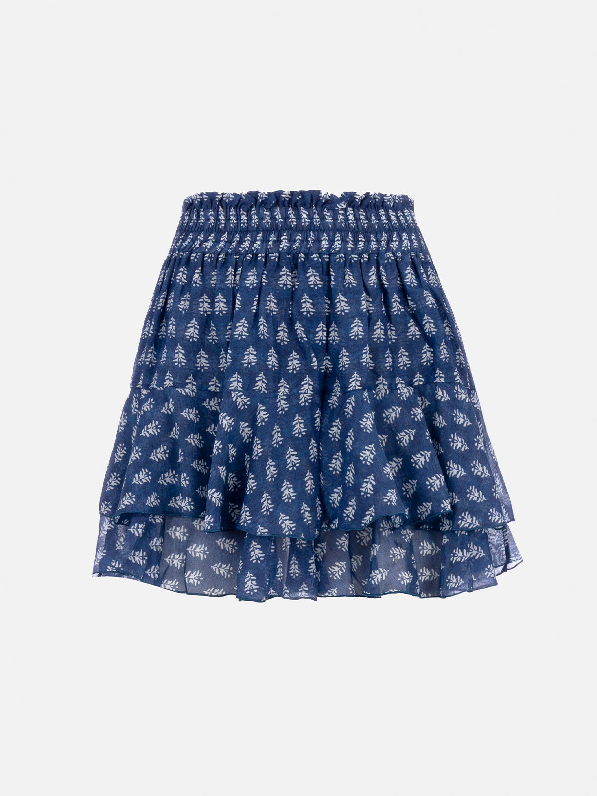 Woman silk voile ruffled mini skirt Eivissa
