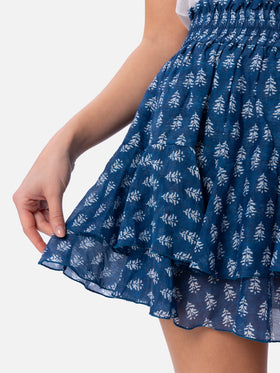 Woman silk voile ruffled mini skirt Eivissa