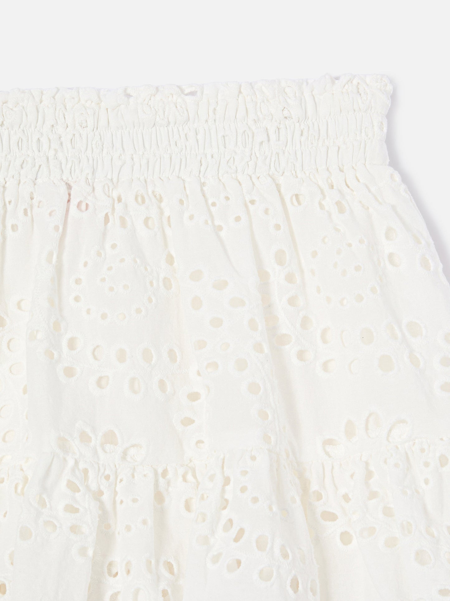 Evissa Jr cotton broderie skirt with double ruffle