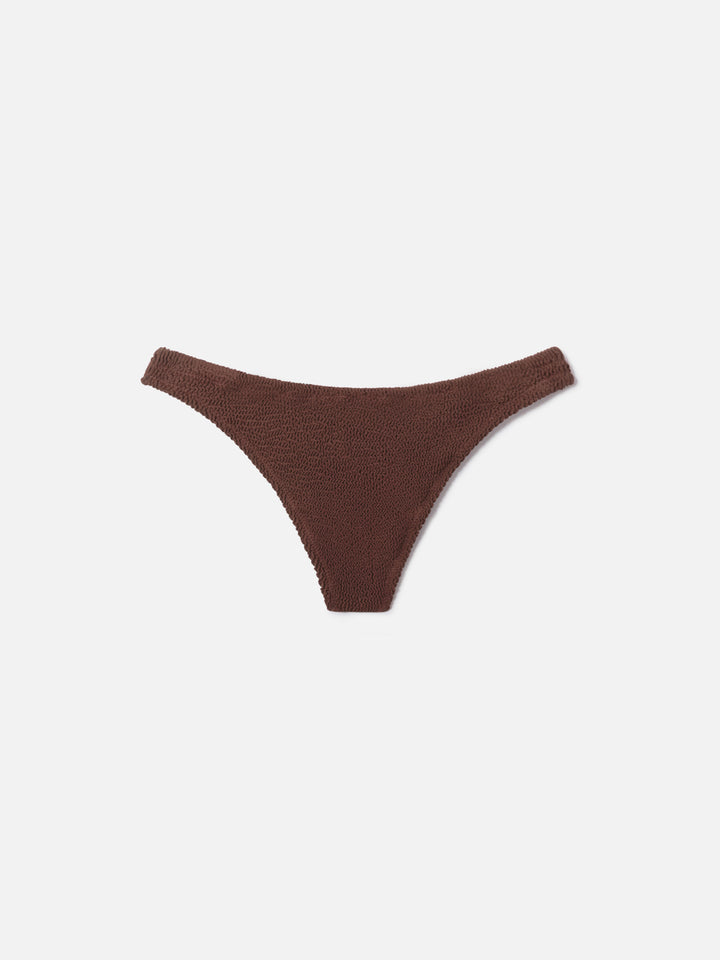 Classic swim briefs Elise in brown crinkle
