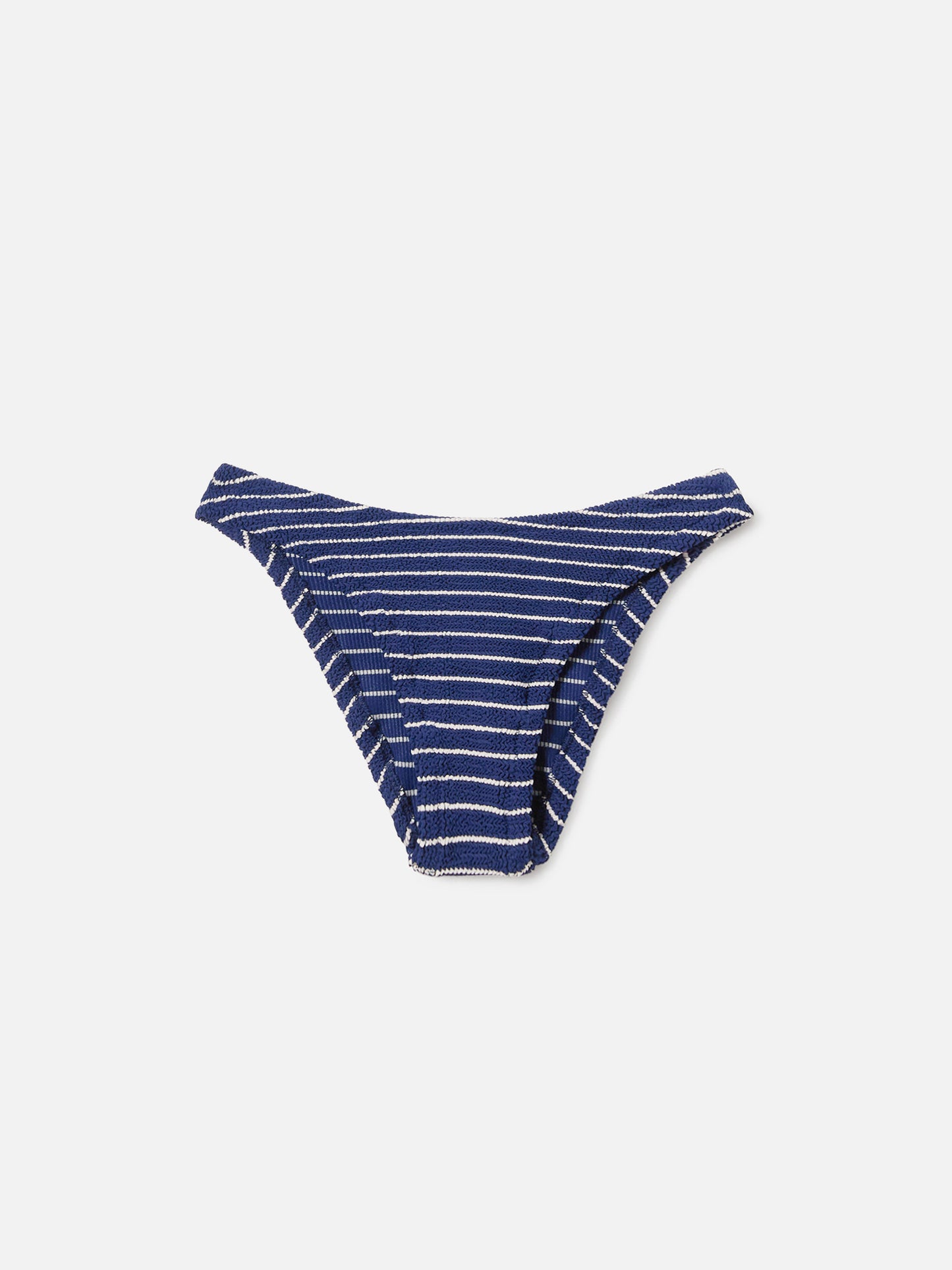 Slip mare Elise classico in tessuto crinkle blu navy a righe