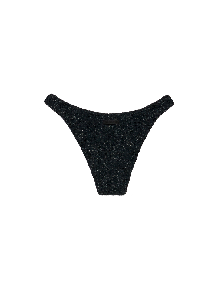 Elise slip mare classico in crinkle lurex nero