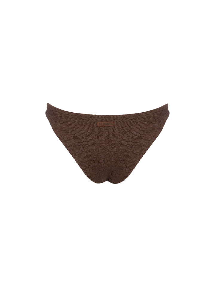 Woman brown classic crinkle swim briefs Elise