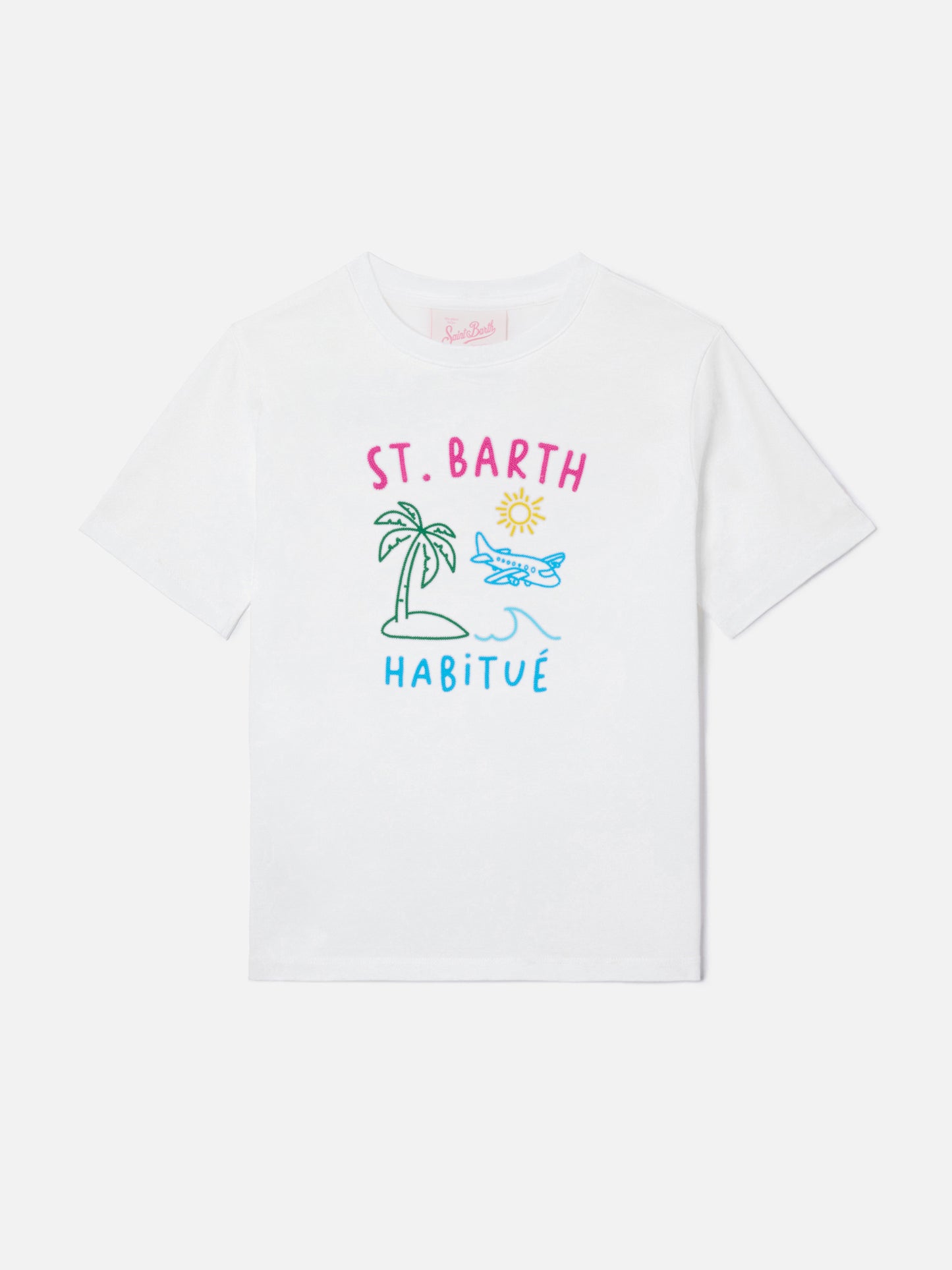 Portland Jr T-Shirt mit Habitué-Stickerei auf der Vorder- und Rückseite 