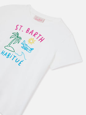 Portland Jr T-Shirt mit Habitué-Stickerei auf der Vorder- und Rückseite 
