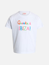 T-Shirt Elly aus Baumwolljersey mit Rundhalsausschnitt für Mädchen mit Questa è Ibiza-Stickerei