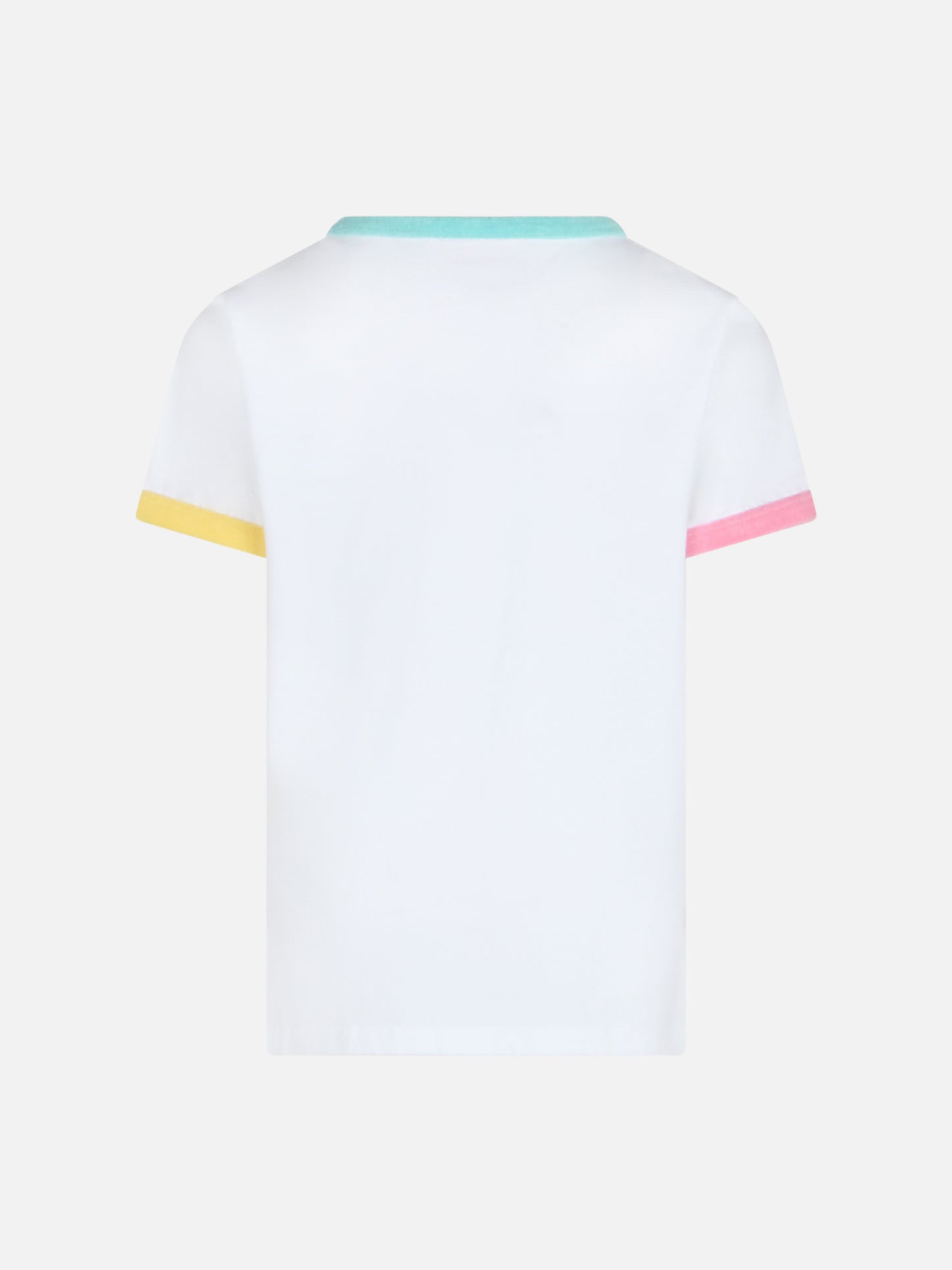 Mädchen-T-Shirt Elly aus Baumwolljersey mit Rundhalsausschnitt und Saint-Barth-Frottee-Aufnäher