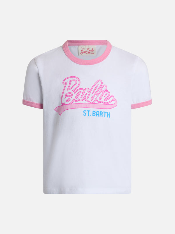 Rundhals-T-Shirt Elly aus Baumwolljersey für Mädchen mit Barbie Saint Barth-Aufdruck | BARBIE SPECIAL EDITION