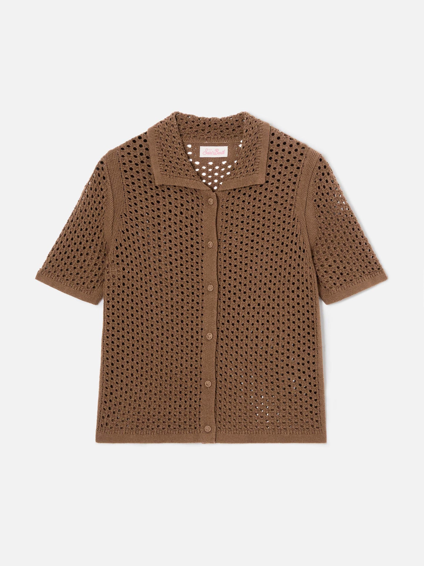 Brown Elowen cardigan in crochet