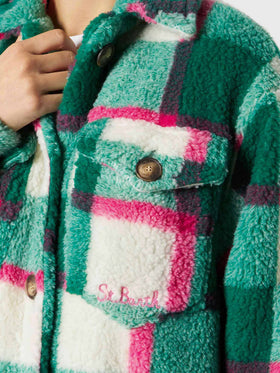Sobrecamisa chaqueta Elys de sherpa con motivo tartán 