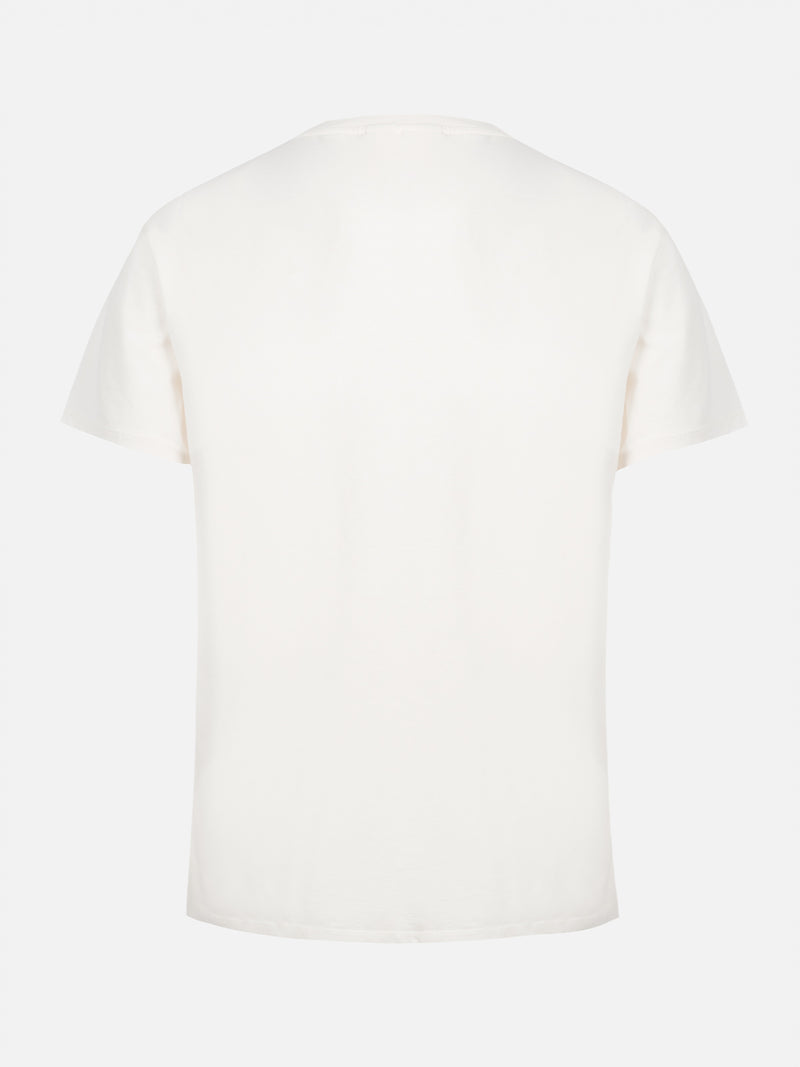 Woman off-white cotton jersey crewneck t-shirt Emilie