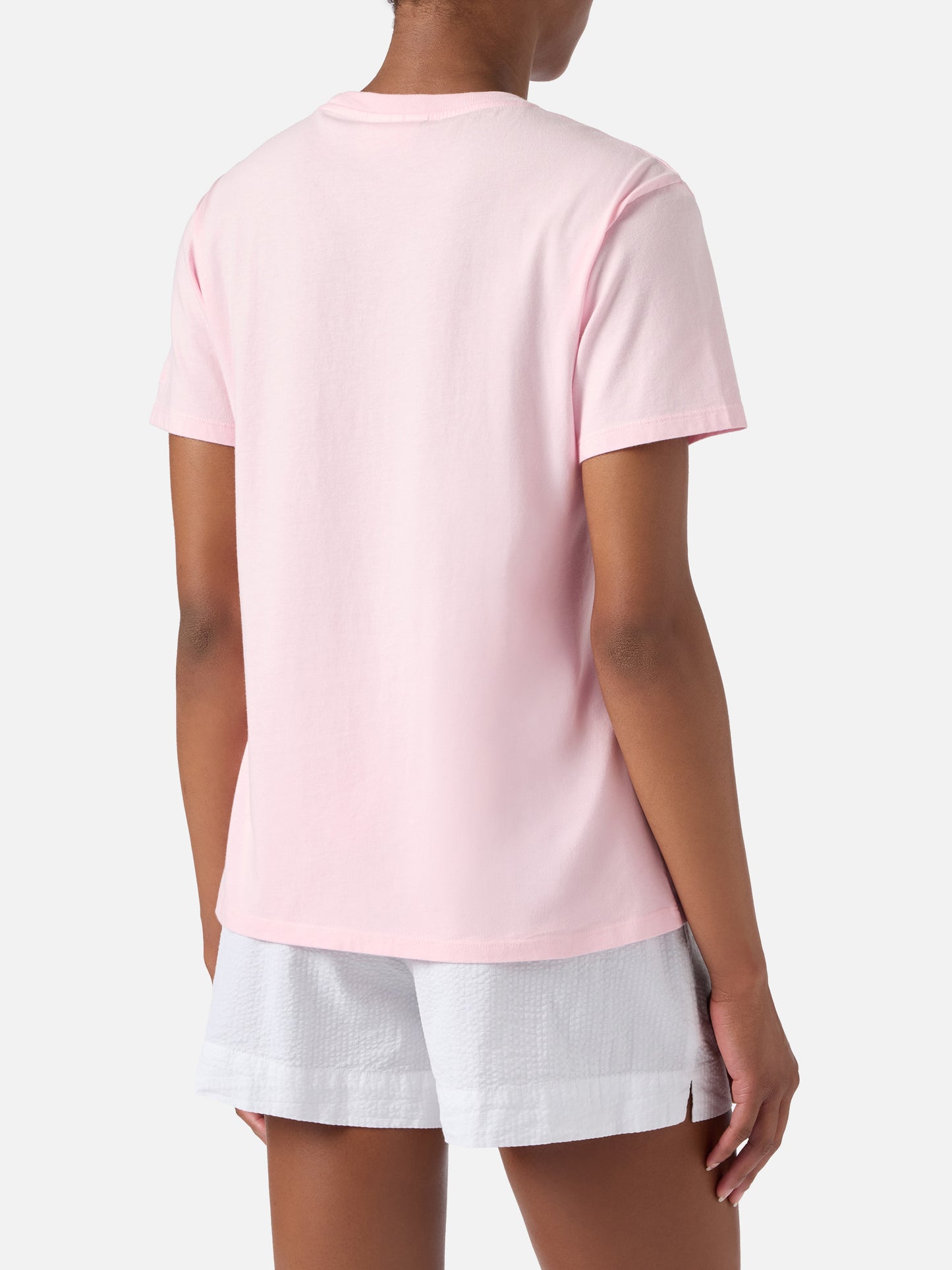Pink Emilie T-shirt with Hello Kitty print and St. Barth Lover embroidery | Special edition