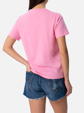 Woman cotton jersey crewneck t-shirt Emilie with Gin Tonic embroidery - MC2 Saint Barth