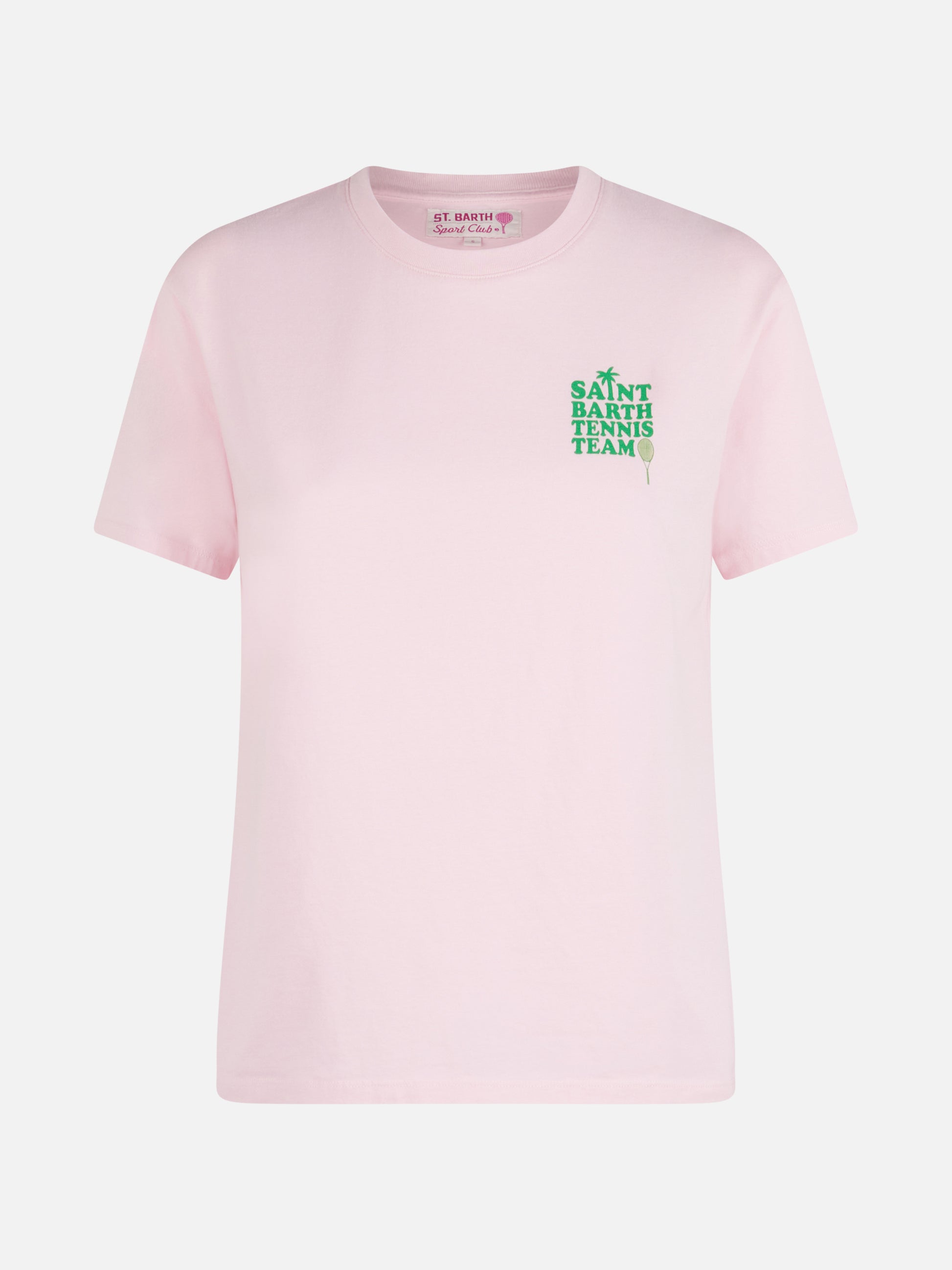 Pink Cotton t-shirt with St Barth tennis team print - MC2 Saint Barth