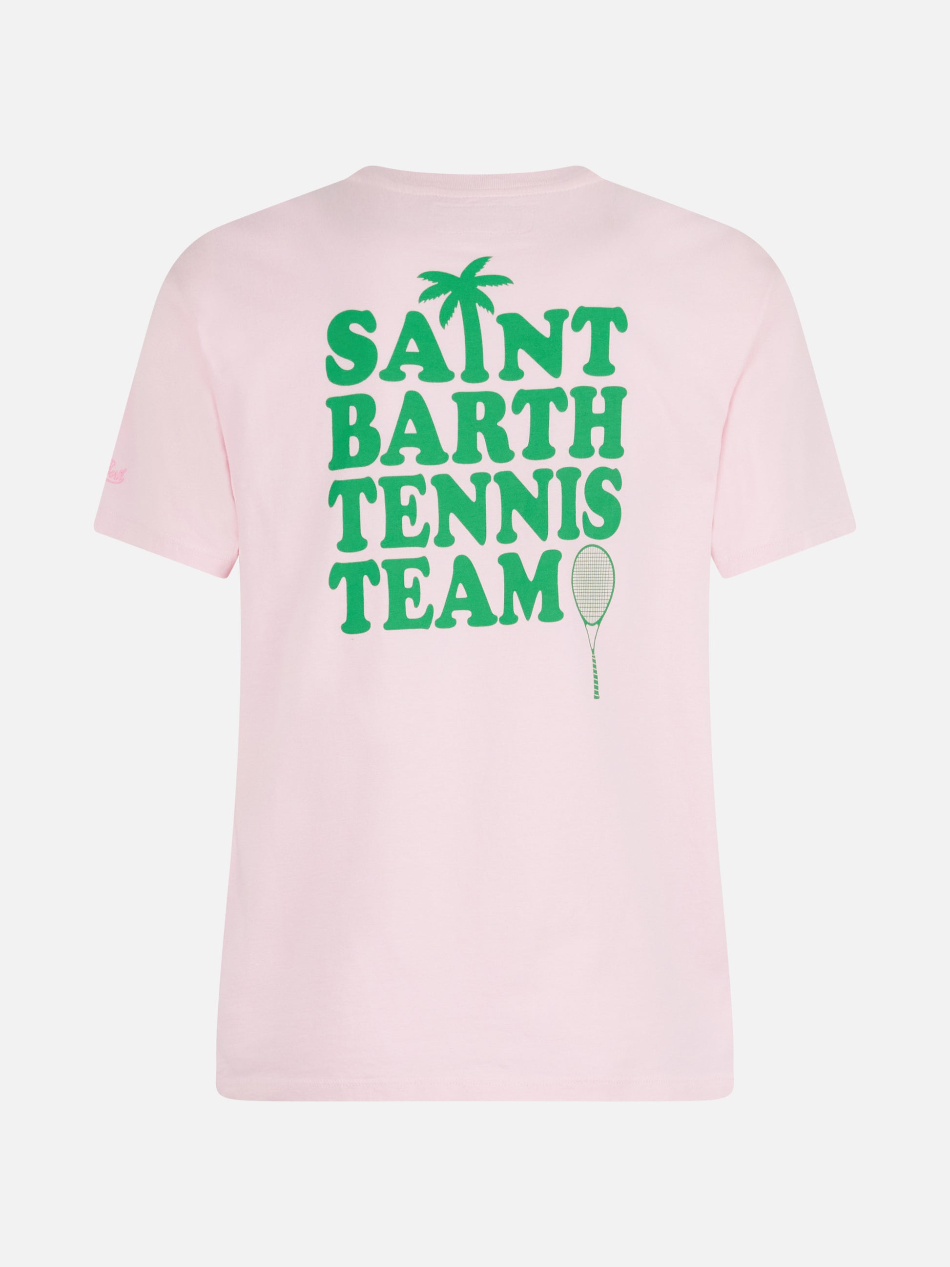 Pink Cotton t-shirt with St Barth tennis team print - MC2 Saint Barth