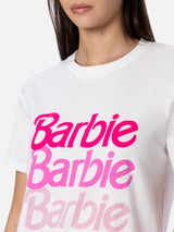 Woman cotton jersey crewneck t-shirt Emilie with Barbie logo print | BARBIE SPECIAL EDITION